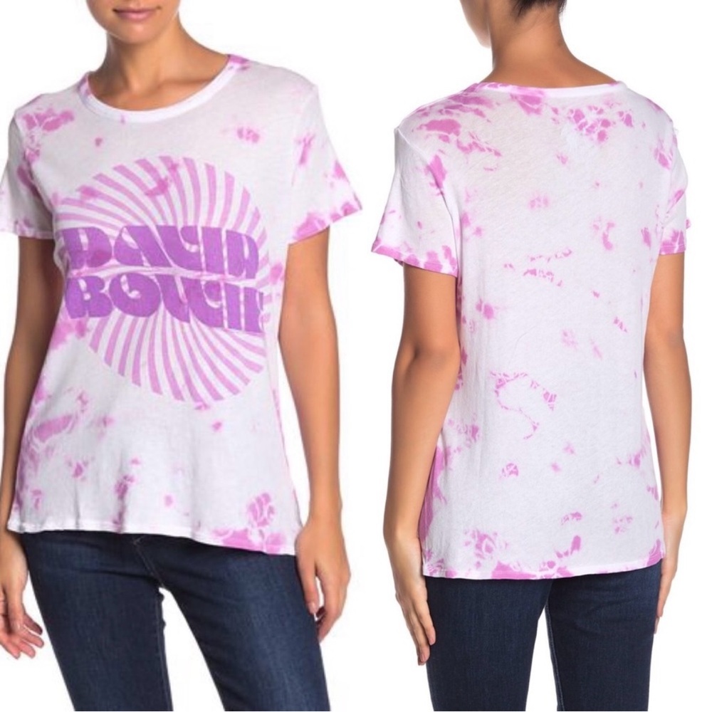 Price Firm. NWT Chaser David Bowie Purple Tie Dye Graphic Tee, Size XS